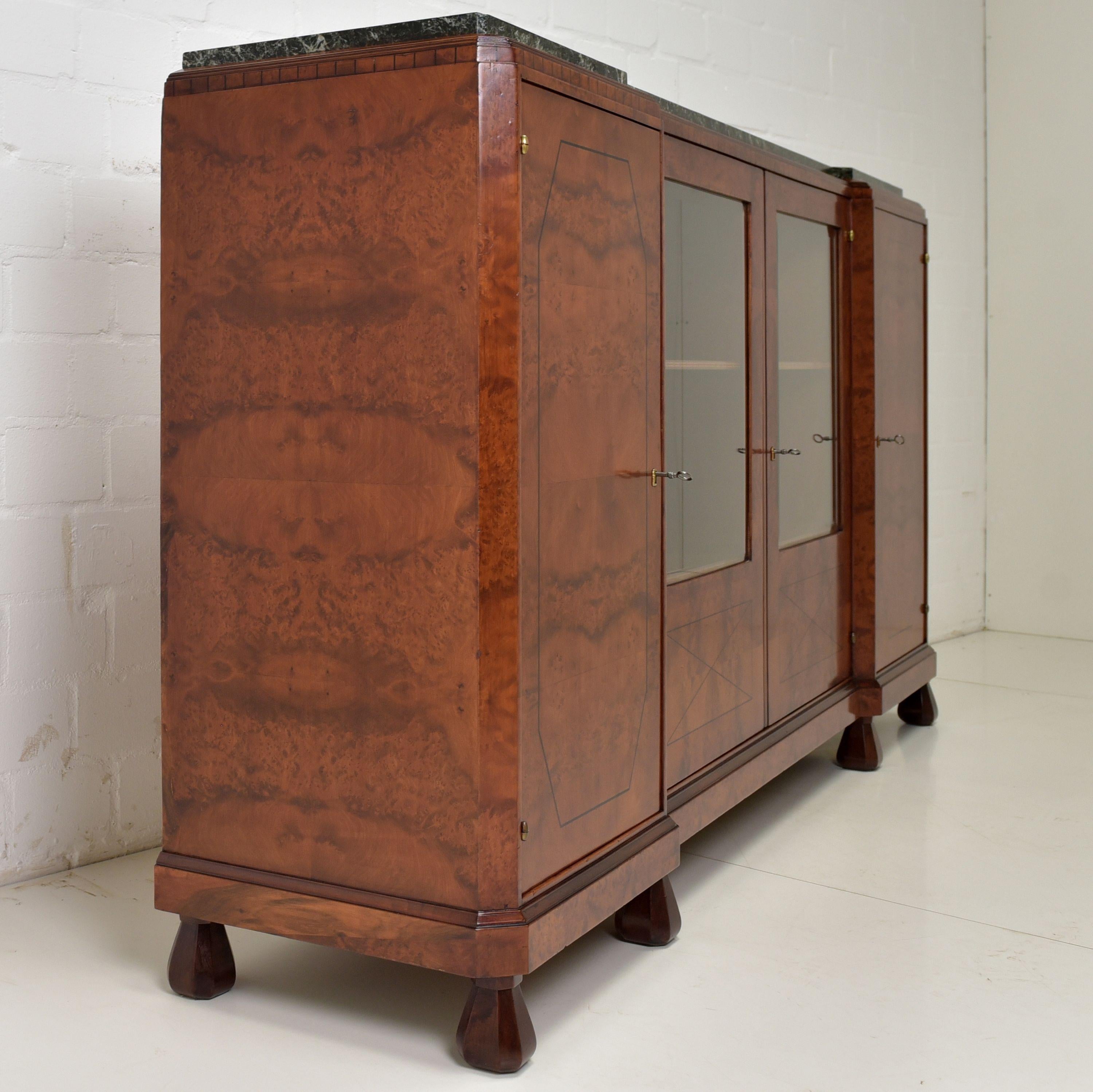 Art Deco XL Showcase Sideboard in Root Wood, 1930 For Sale 6