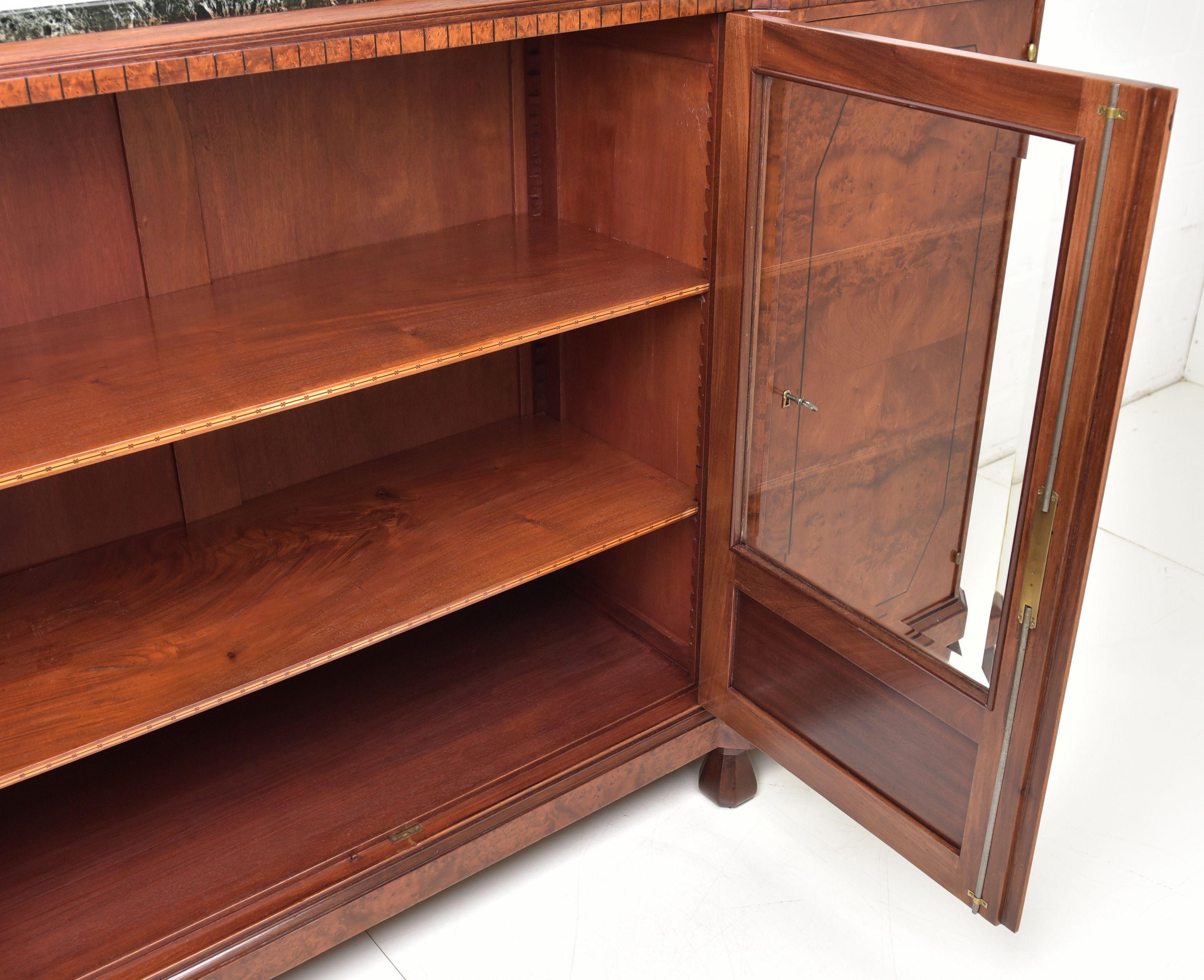 Art Deco XL Showcase Sideboard in Root Wood, 1930 For Sale 1