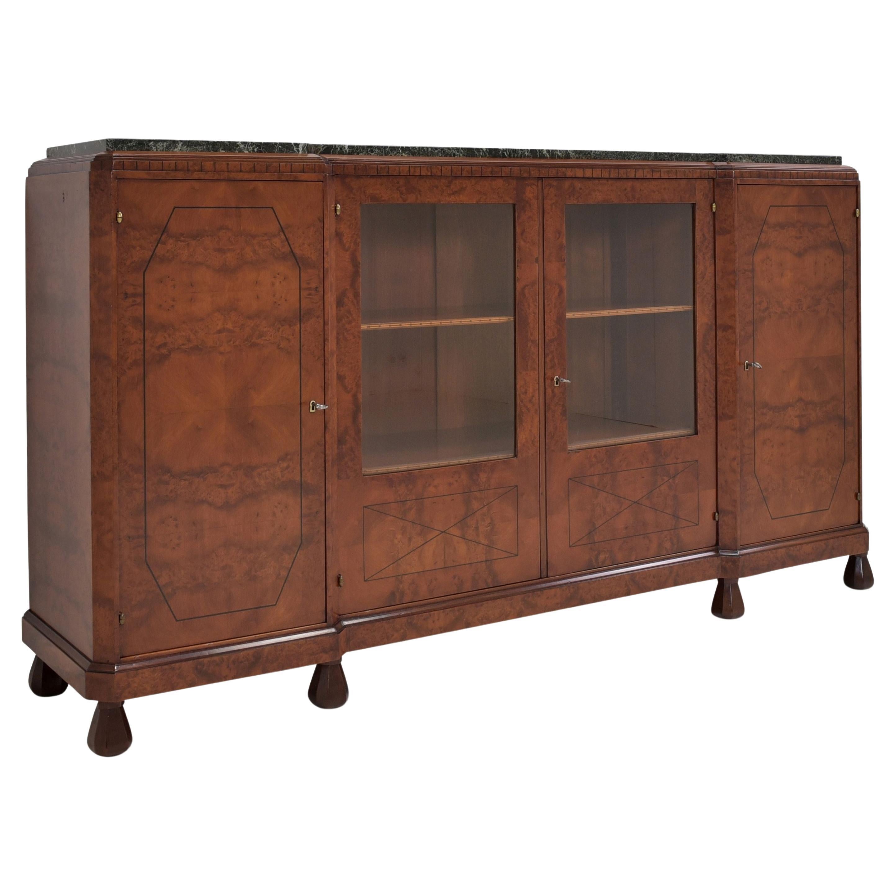 Art Deco XL Showcase Sideboard in Root Wood, 1930 For Sale