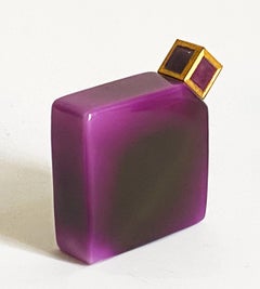Art Deco Ybry Paris Purple Frosted Baccarat Crystal Perfume Bottle, France, 1928