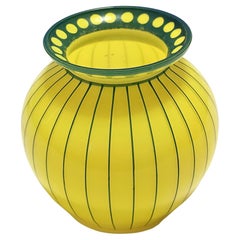 Art Deco Yellow and Green Glass Vase in the style of Josef Hoffmann, Austria