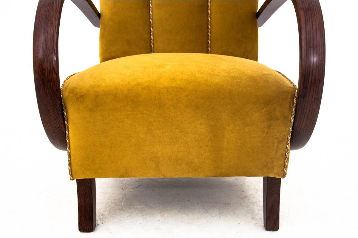 Art Deco Yellow Armchair by J. Halabala 2