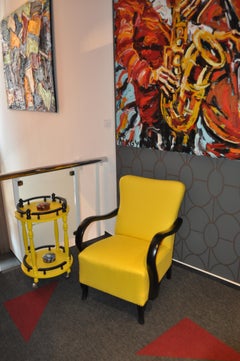 Art Deco Yellow Armchair, circa 1920s