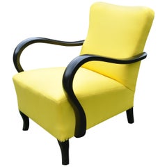 Art Deco Yellow Armchair, circa 1920s