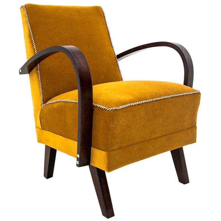 Art Deco Yellow Club Chair