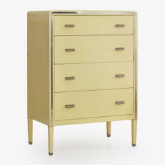 Art Deco Yellow Enamel Chest of Drawers Dresser, Norman Bel Geddes, circa 1930s