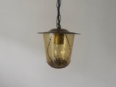 Lampada ad incasso in ottone con vetro giallo Art Deco, anni '40, Germania