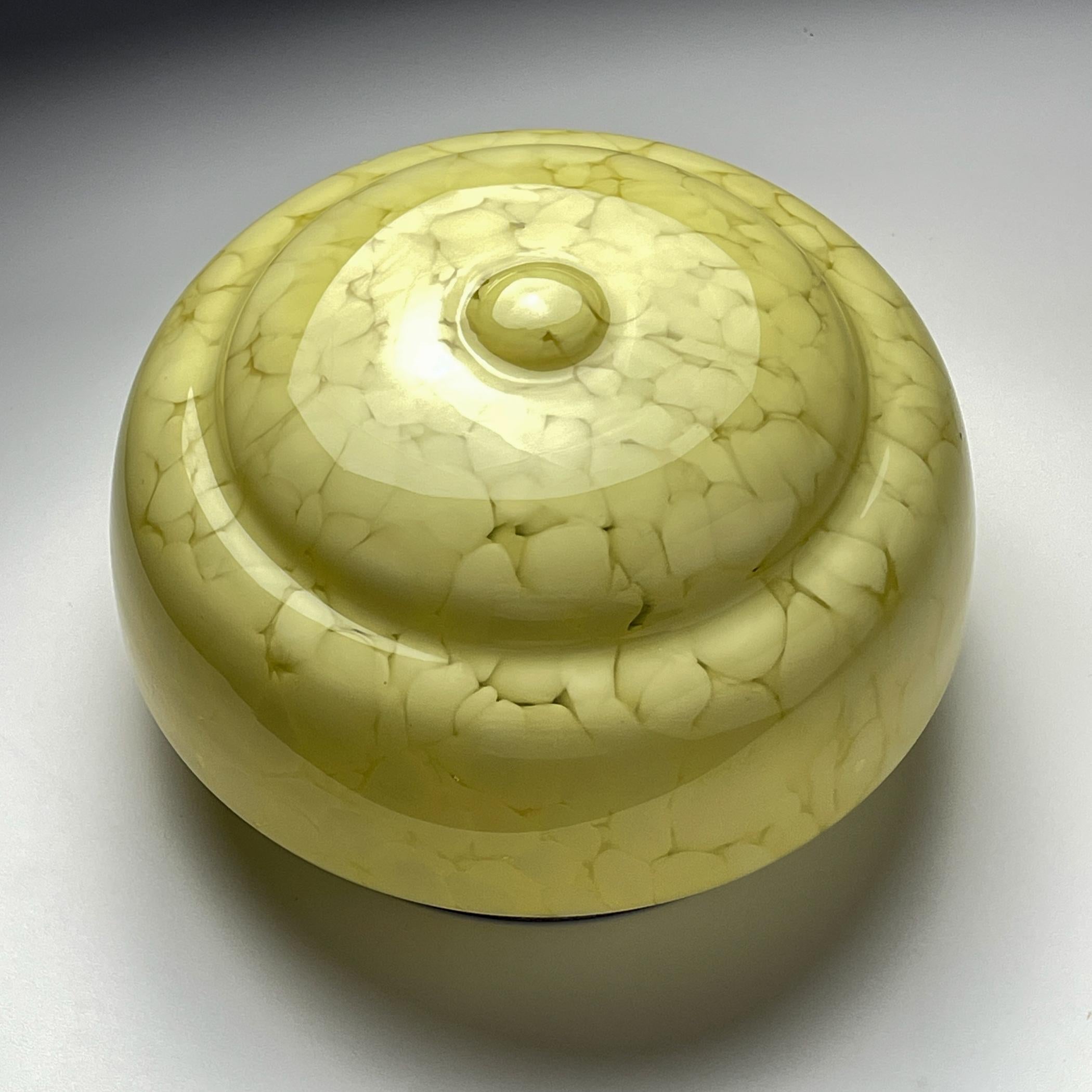 Plafonnier Art déco en verre jaune, Italie années 1950 en vente 5