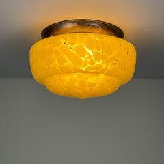 Art Deco Deckenlampe aus gelbem Glas, Italien 1950er Jahre