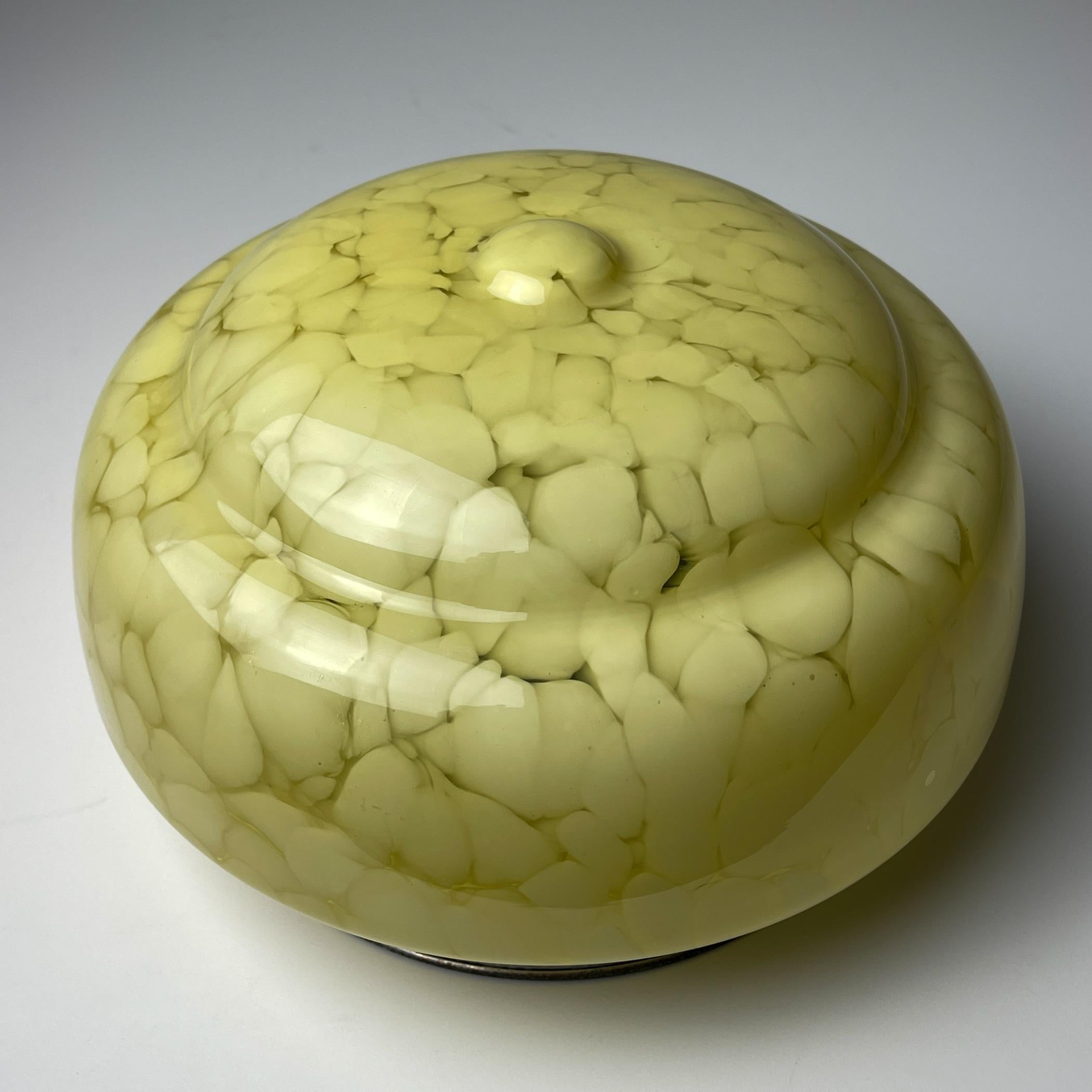 Plafonnier Art déco en verre jaune, Italie années 1950 en vente 3