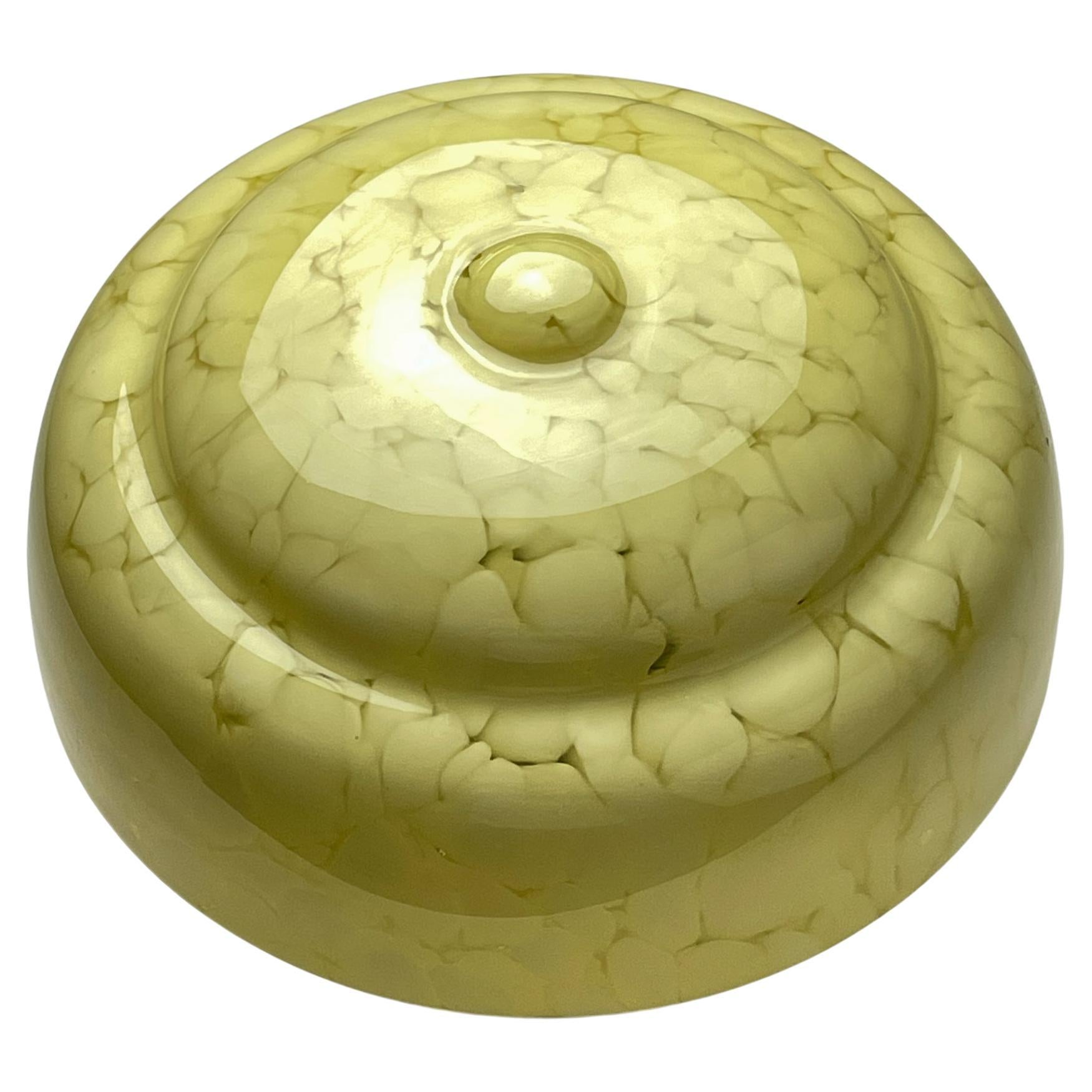 Plafonnier Art déco en verre jaune, Italie années 1950 en vente
