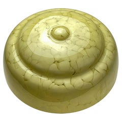 Vintage Art Deco yellow glass ceiling lamp, Italy 1950s