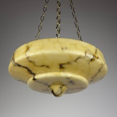 Art Deco yellow glass pendant lamp, Italy 1930s