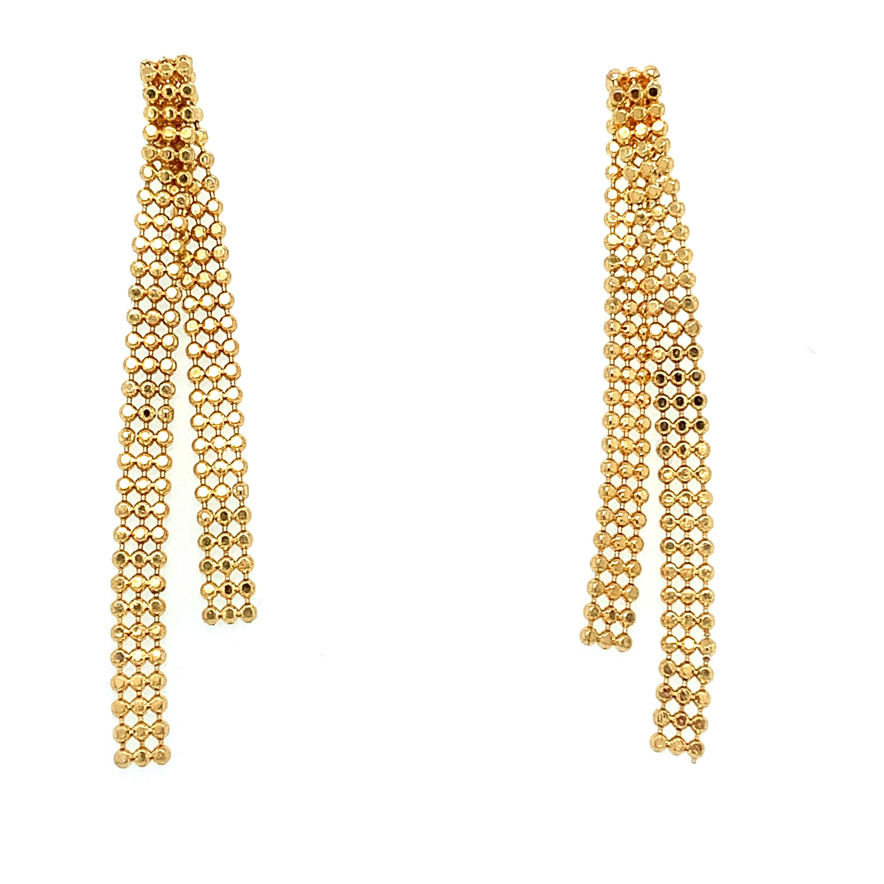 Art Deco Gelbgold schlichte Ohrringe mit Tropfen (Art déco) im Angebot