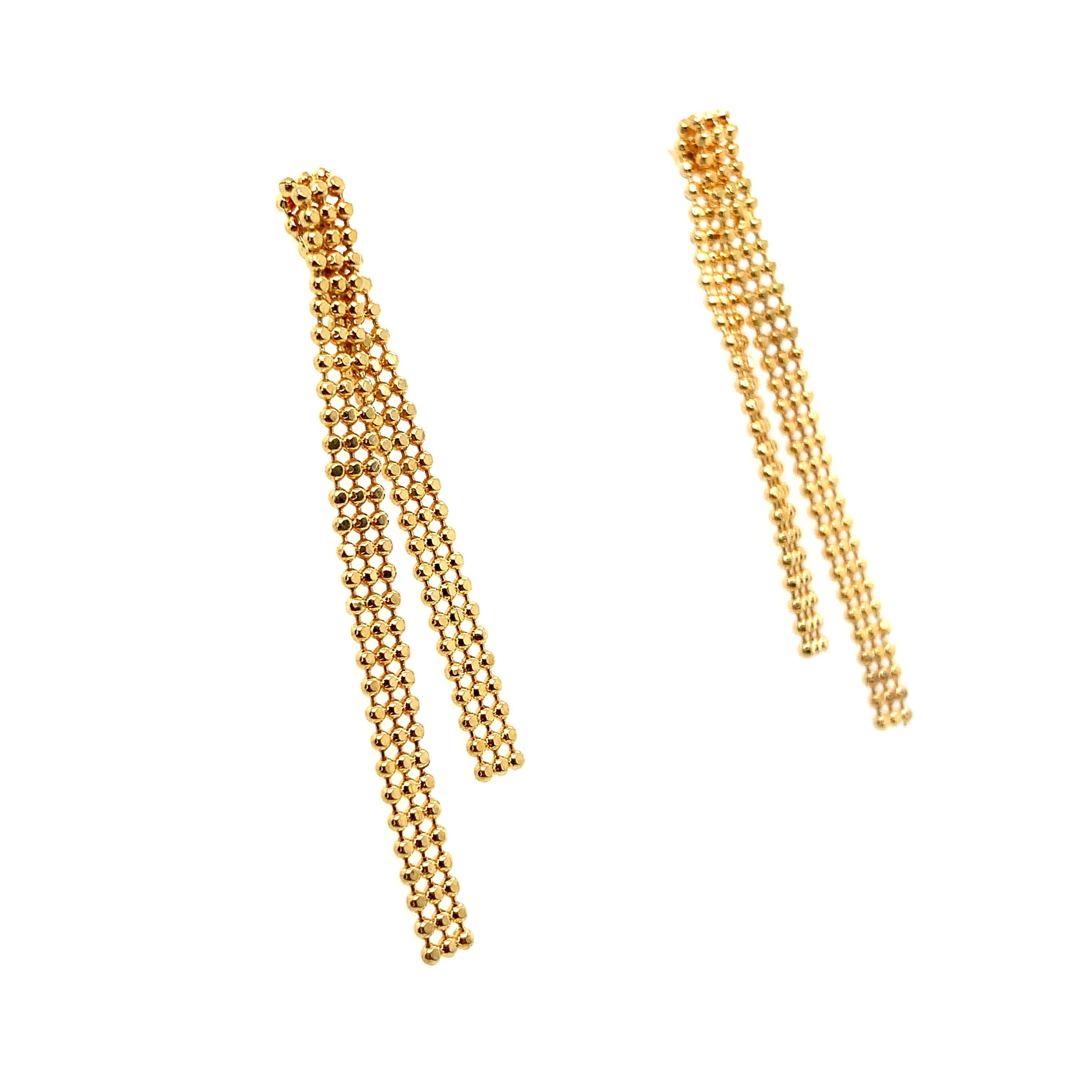 Art Deco Gelbgold schlichte Ohrringe mit Tropfen im Zustand „Neu“ im Angebot in London, GB