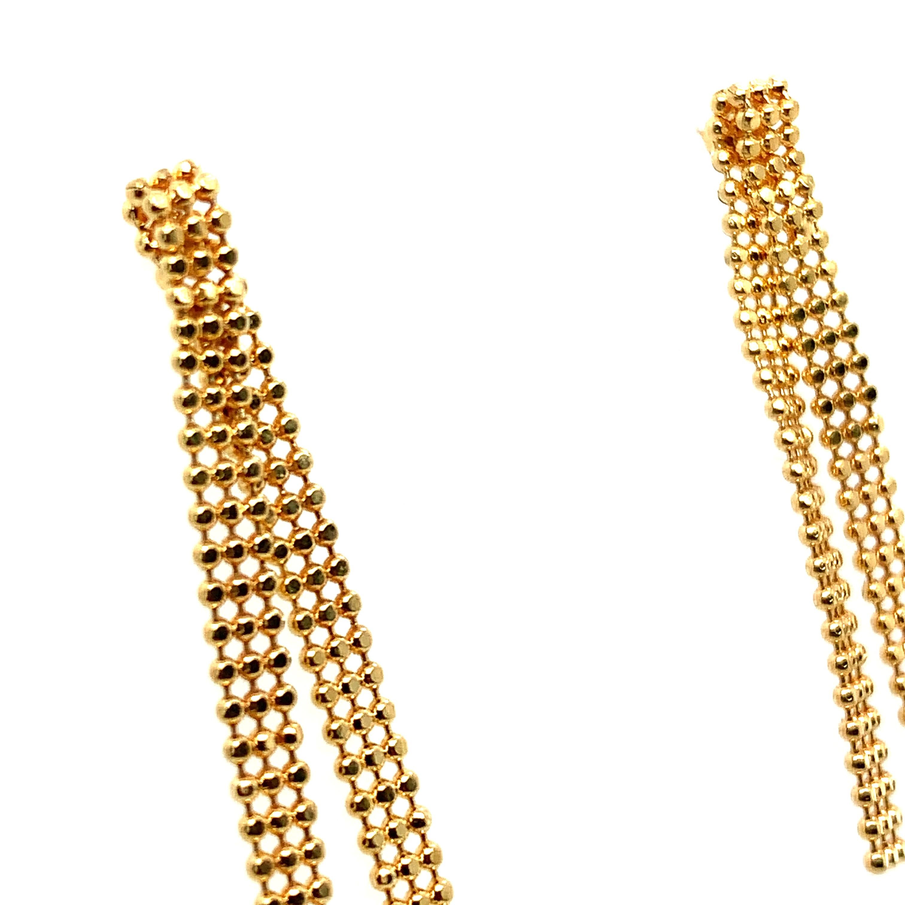 Art Deco Gelbgold schlichte Ohrringe mit Tropfen Damen im Angebot