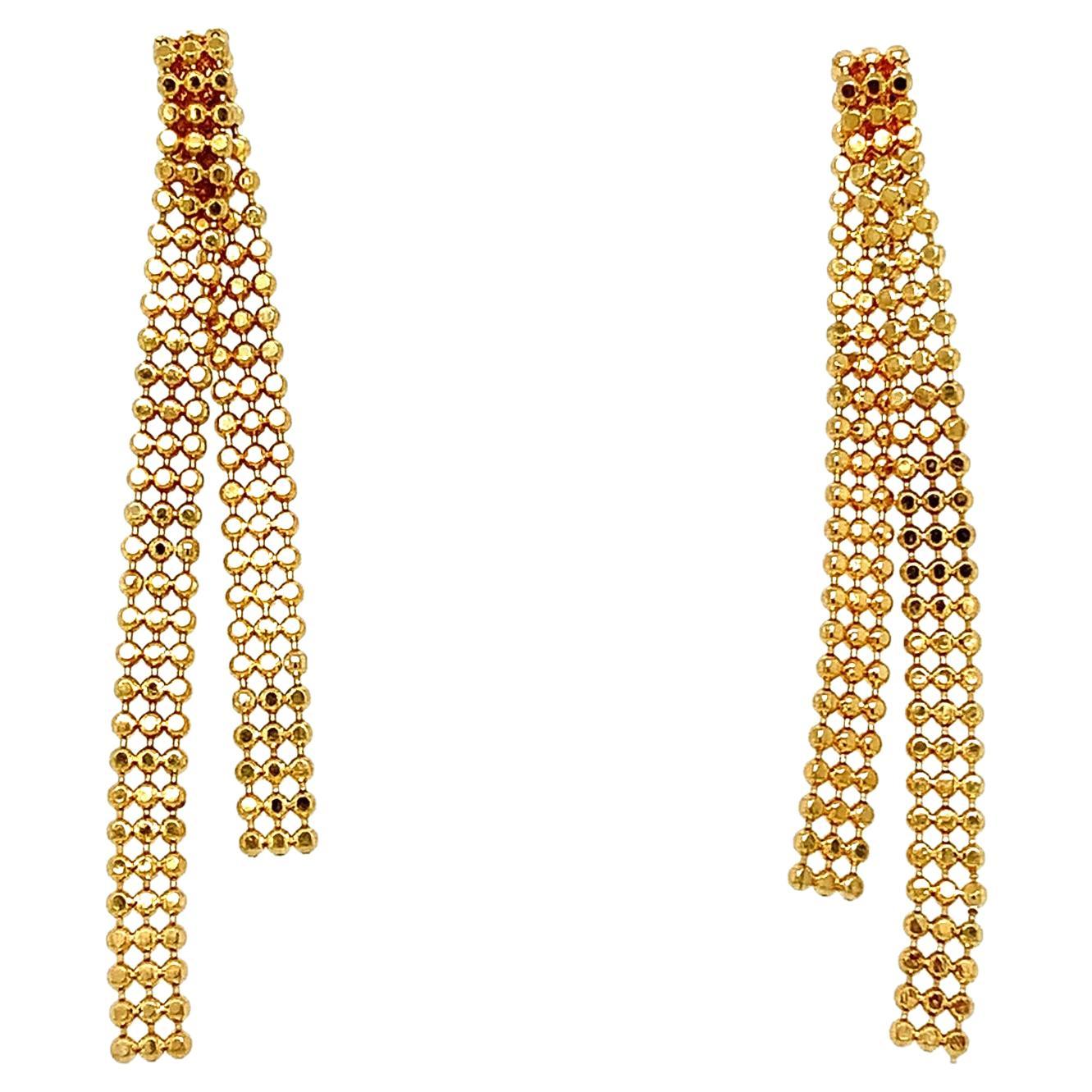 Art Deco Gelbgold schlichte Ohrringe mit Tropfen im Angebot