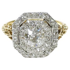 Art Deco Yellow Gold Platinum Diamond Ring