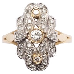 Anillo Art Decó de Oro Amarillo