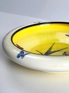 Ciotola in ceramica Art Deco a lustro giallo di Crown Ducal, Staffordshire, Inghilterra anni '20