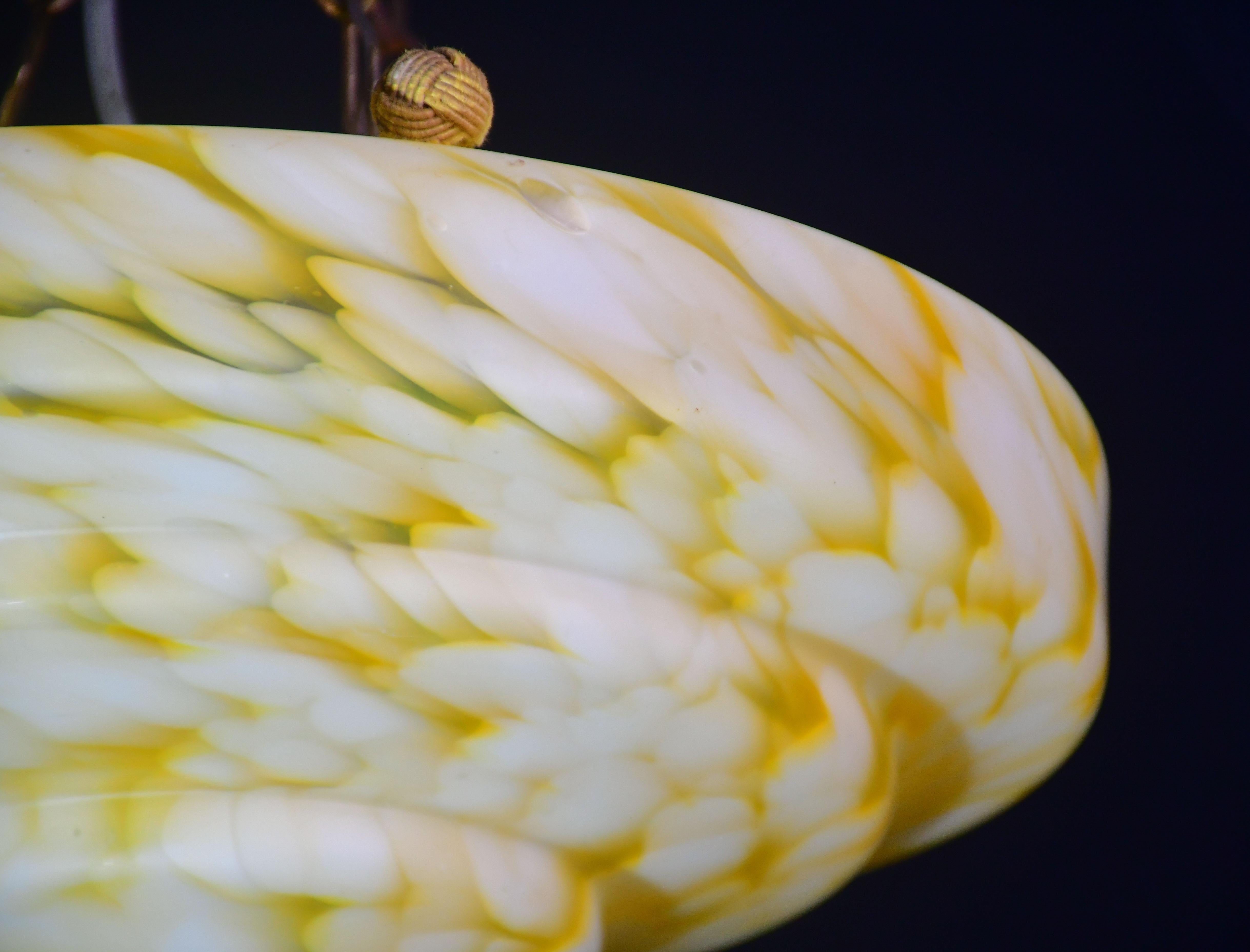 Pendentif Art déco en verre de Murano jaune, 1950 en vente 12