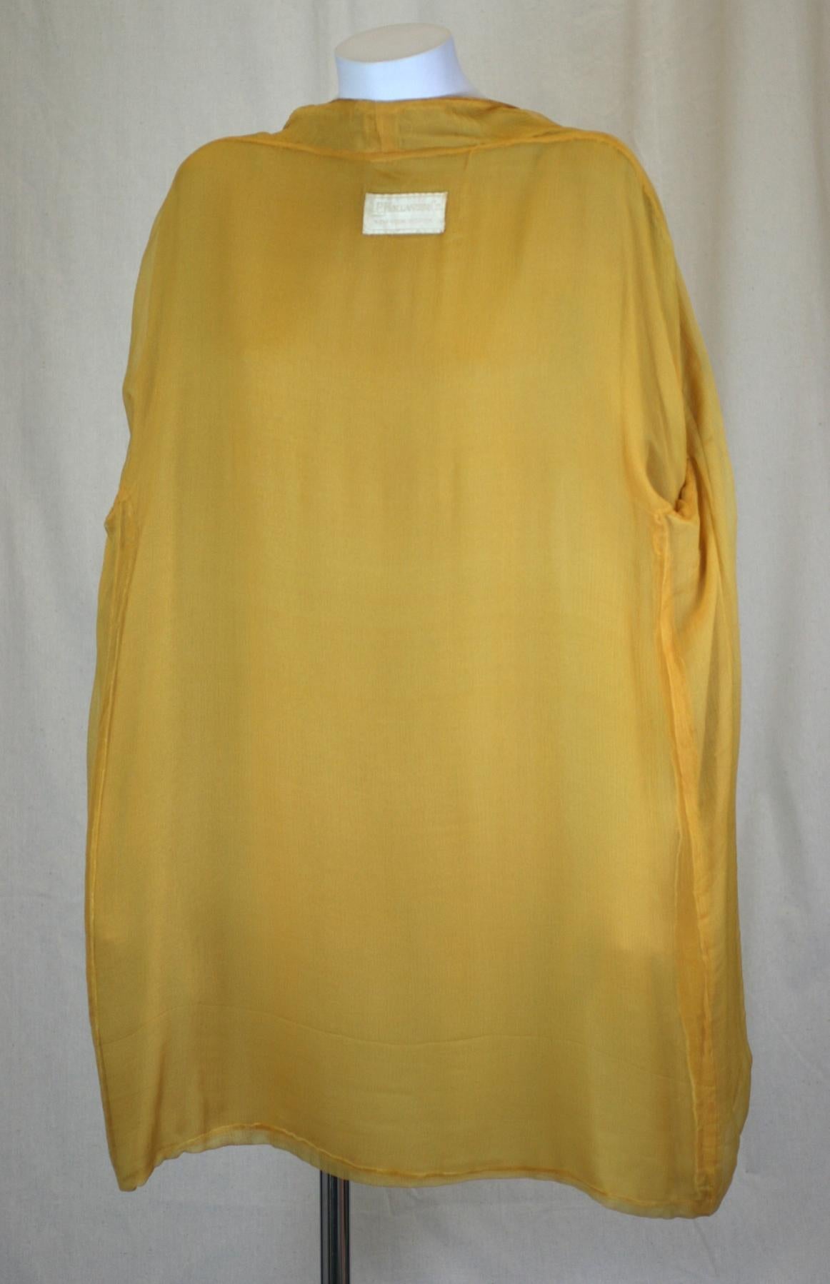 Art Deco Yellow Silk Velvet Dressing Jacket 2