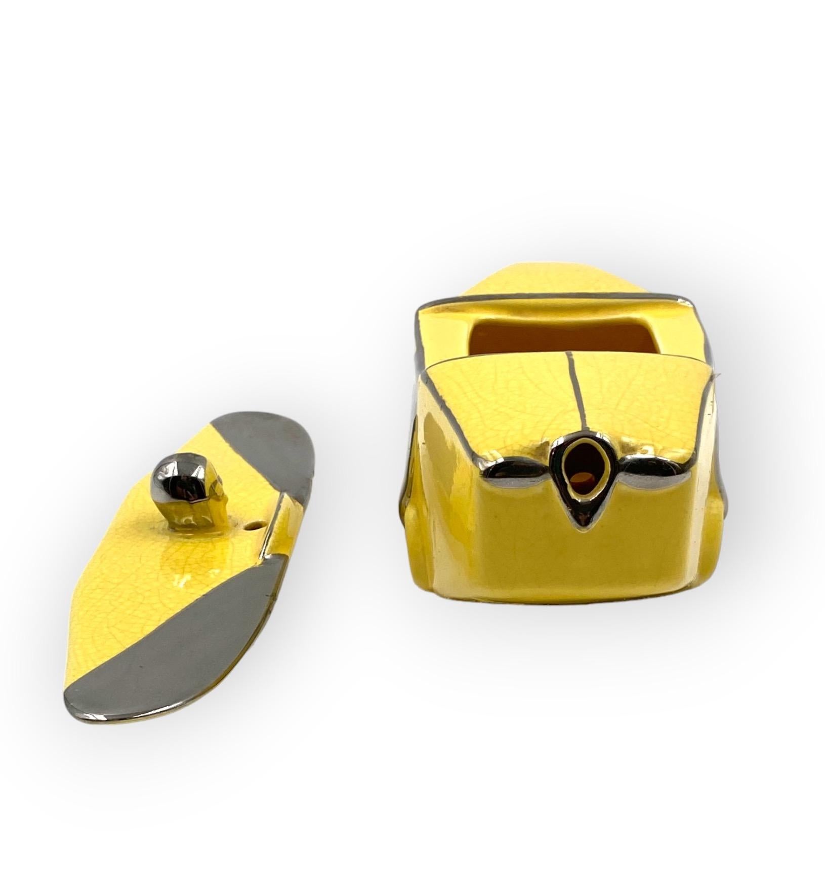 Art Deco yellow 'T-Plane' ceramic aeroplane teapot, Sadler, UK, 1930s 11