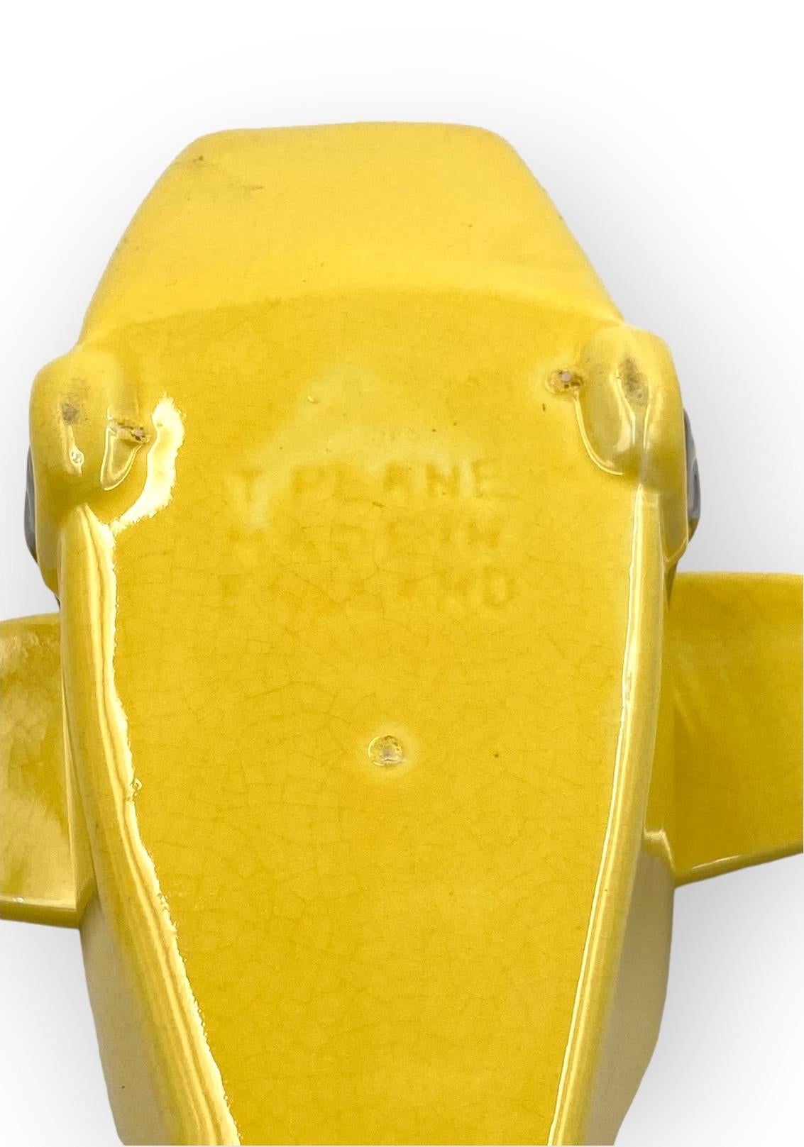 Art Deco yellow 'T-Plane' ceramic aeroplane teapot, Sadler, UK, 1930s 13