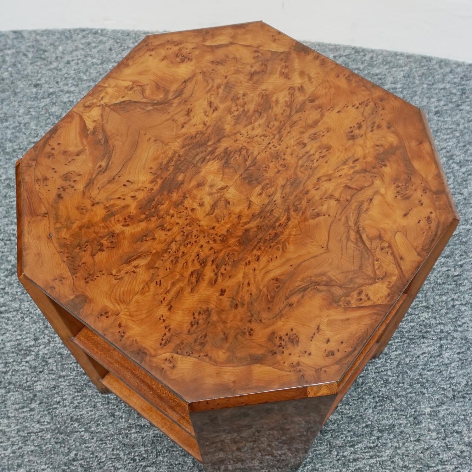 Macassar Art Deco Yew Wood Side Table by Waring & Gillow Ltd, circa 1935