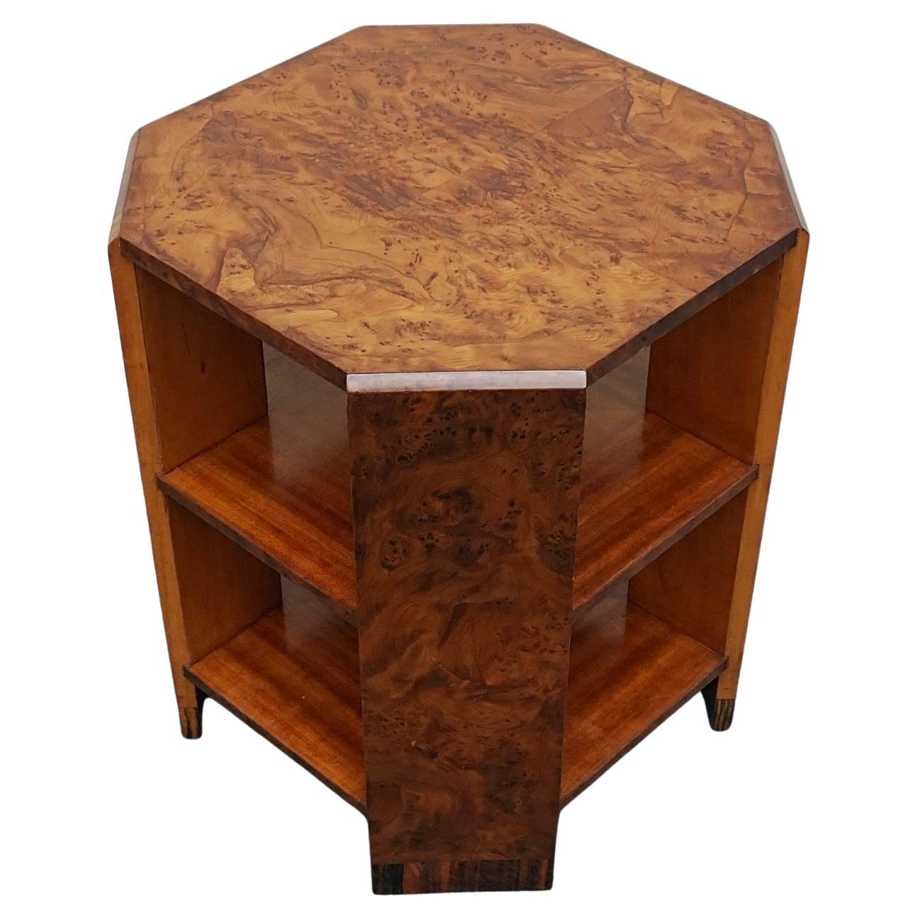 Art Deco Yew Wood Side Table by Waring & Gillow Ltd, circa 1935