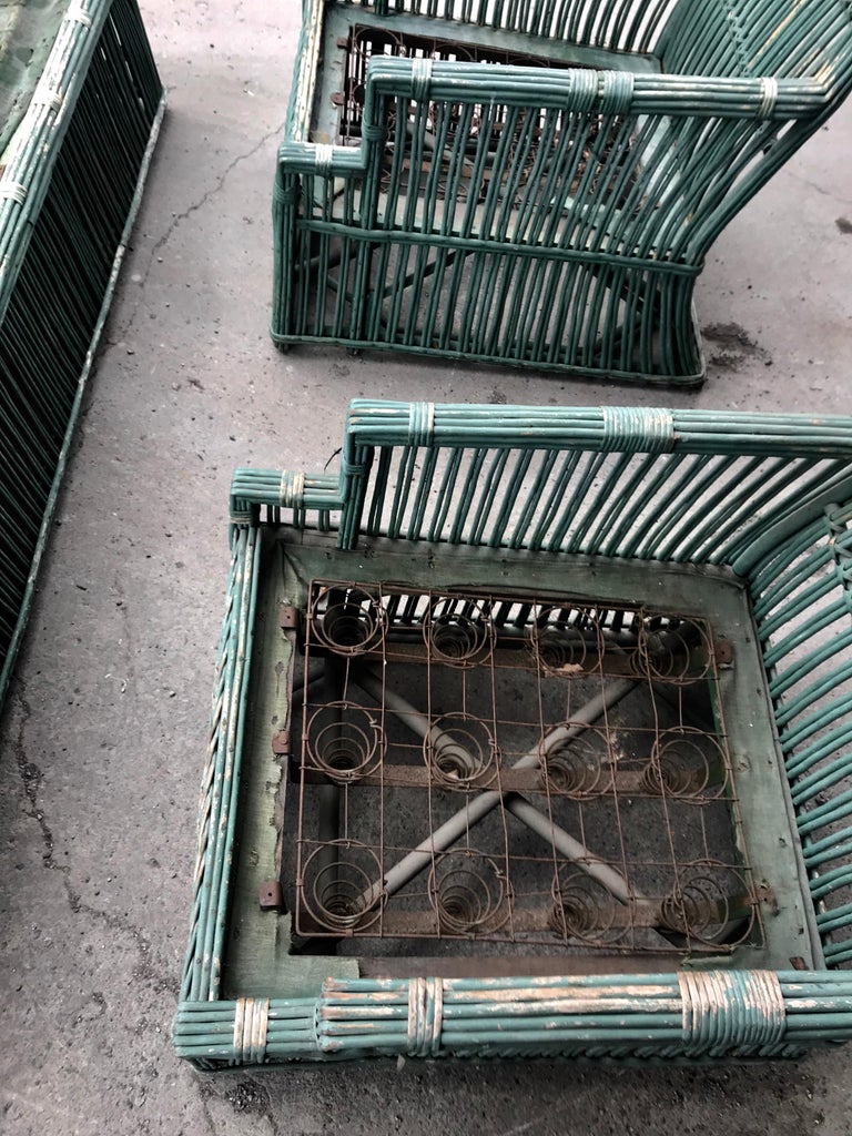 Art Deco Ypsilanti Stick Wicker / Split Reed Sofa and Chairs at 1stDibs