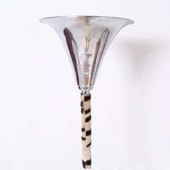 Lampe torche ou lampadaire Art Déco en peau de zèbre