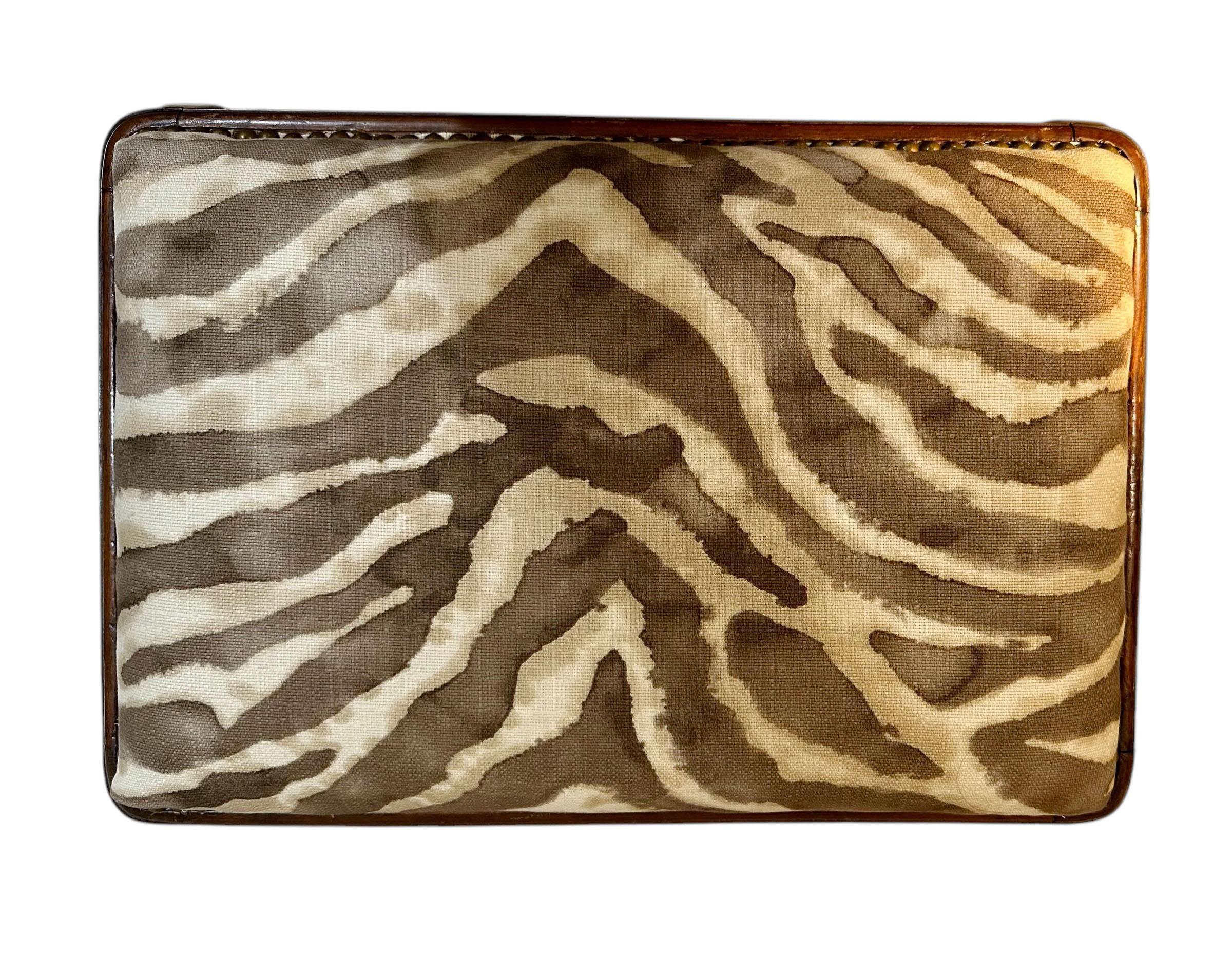 Early 20th Century Art Deco Zebra Print Bench