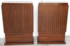 Art Deco Zebrawood Pedestals, Late 20th Century, Sculptural Pair