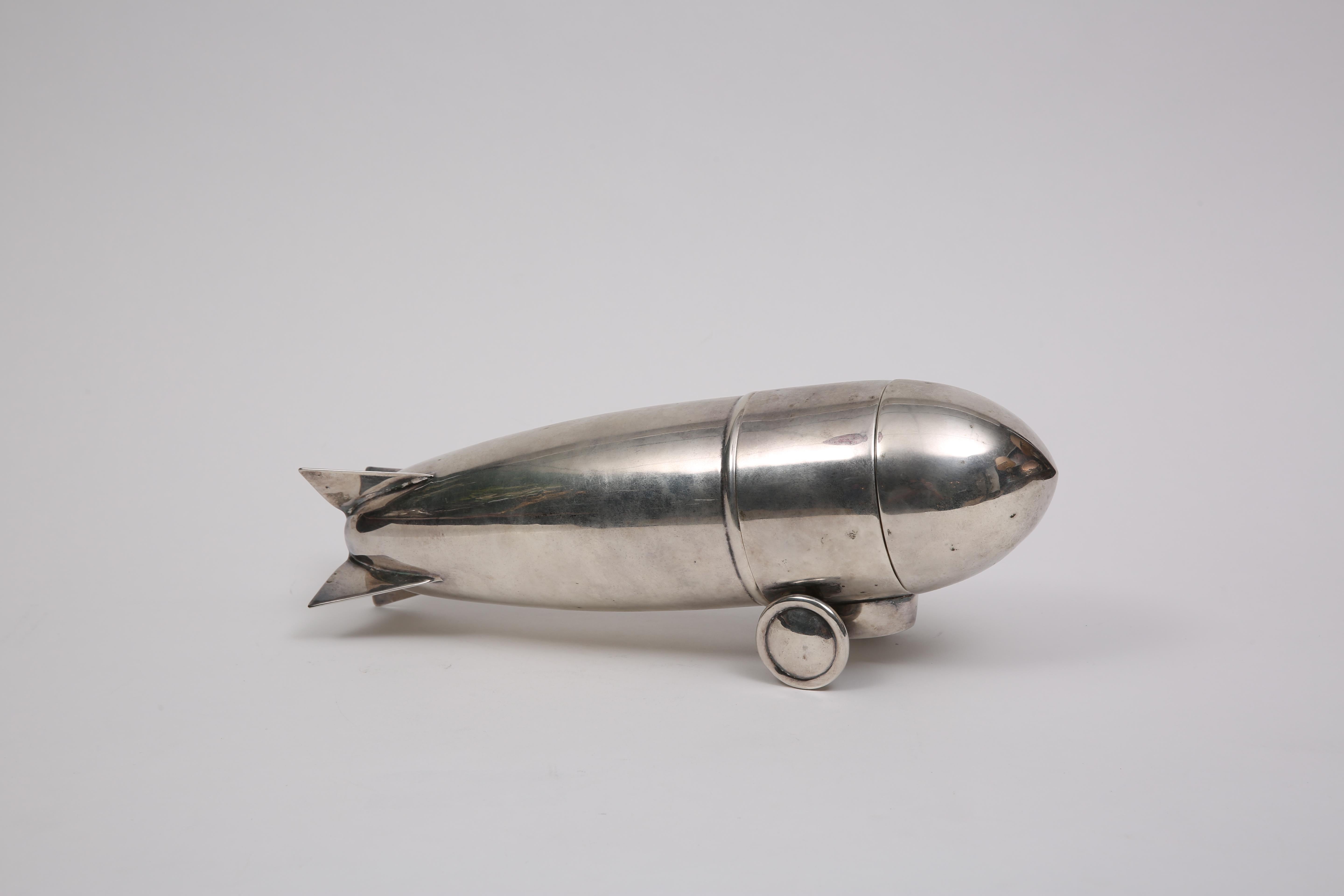 German Art Deco Zeppelin Cocktail Shaker