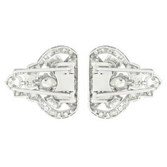 Art Deco 13.36ct Diamond Double Pin Brooches, c.1920s