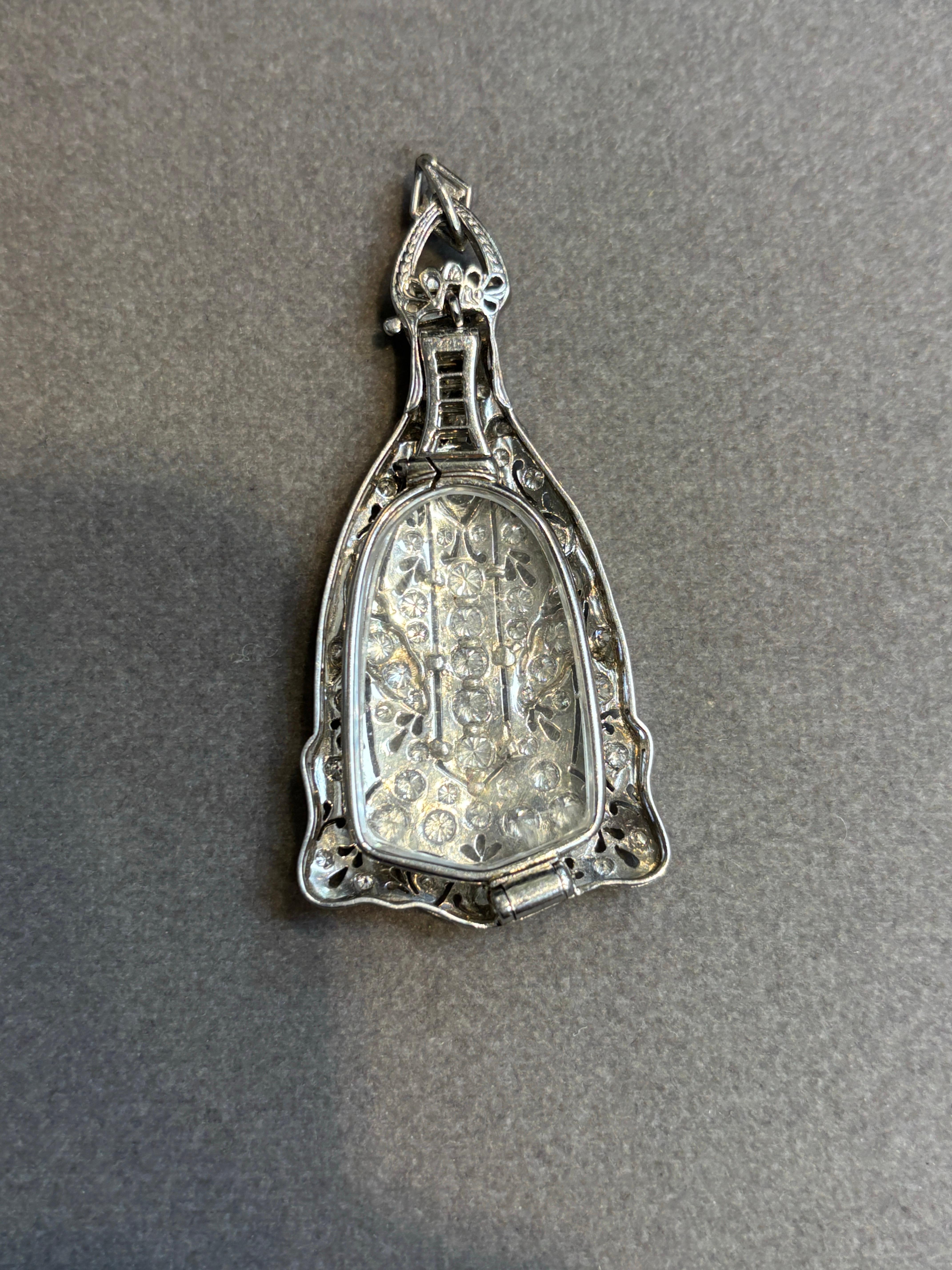 Art Deco Diamond Lorgnette Necklace For Sale 9