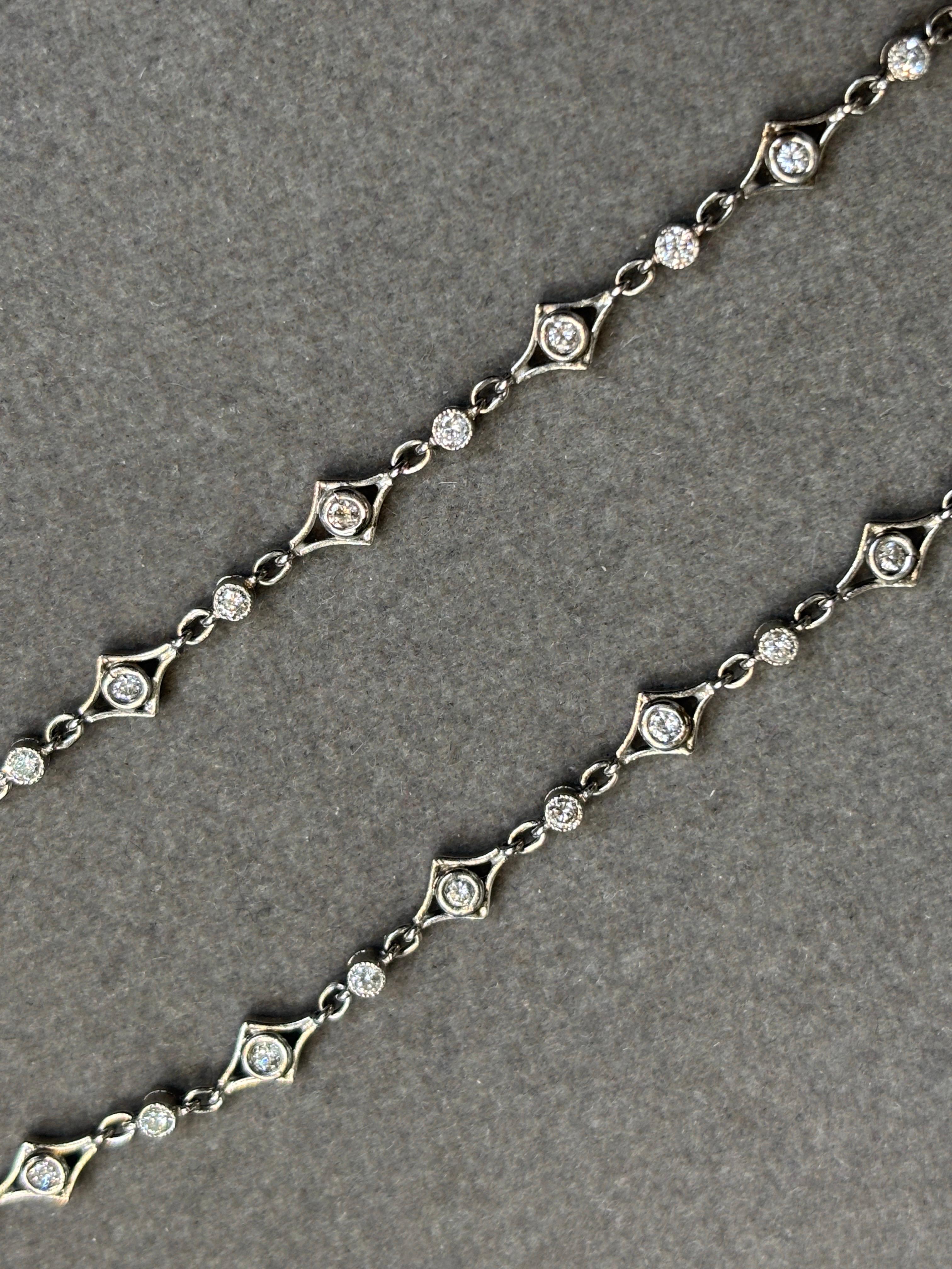 Art Deco Diamond Lorgnette Necklace For Sale 11