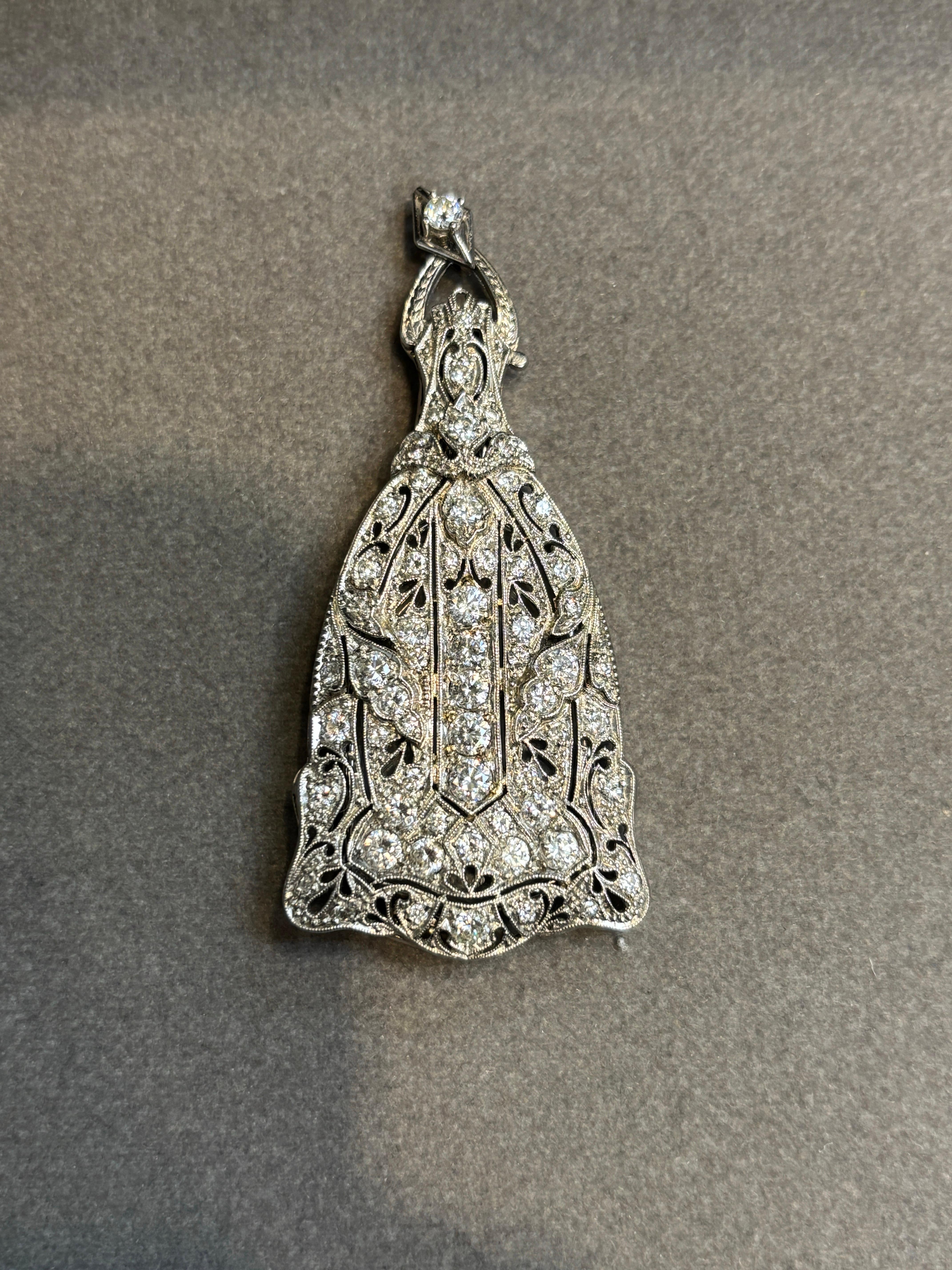 Art Deco Diamond Lorgnette Necklace For Sale 1