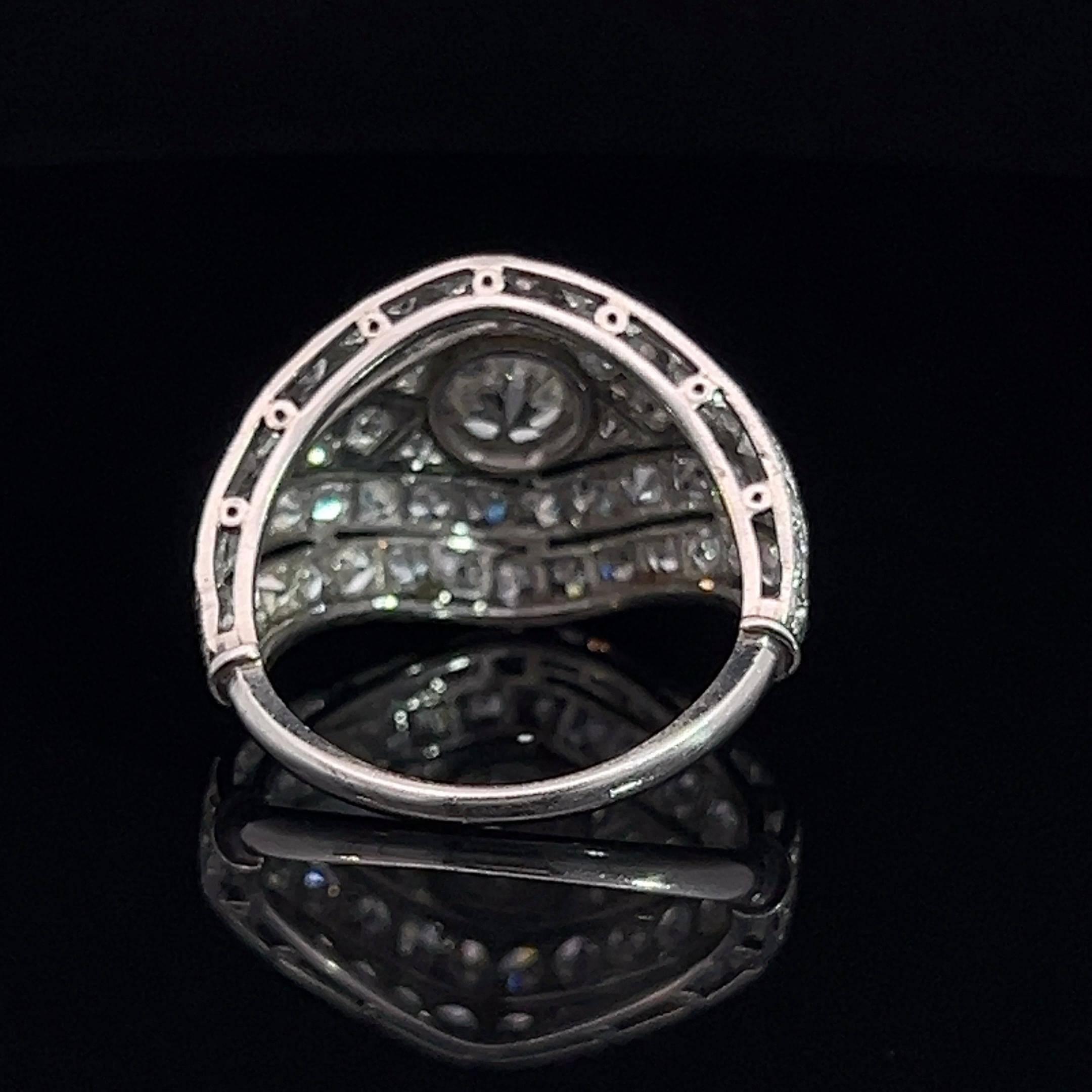 Art Decop Domed Diamond Ring Circa 1930s In Good Condition In ADELAIDE, SA
