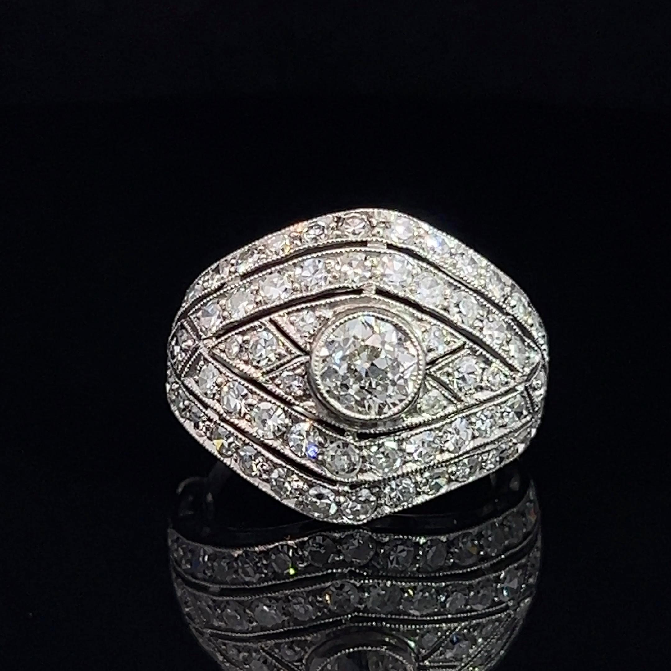 Art Decop Domed Diamond Ring Circa 1930s 1