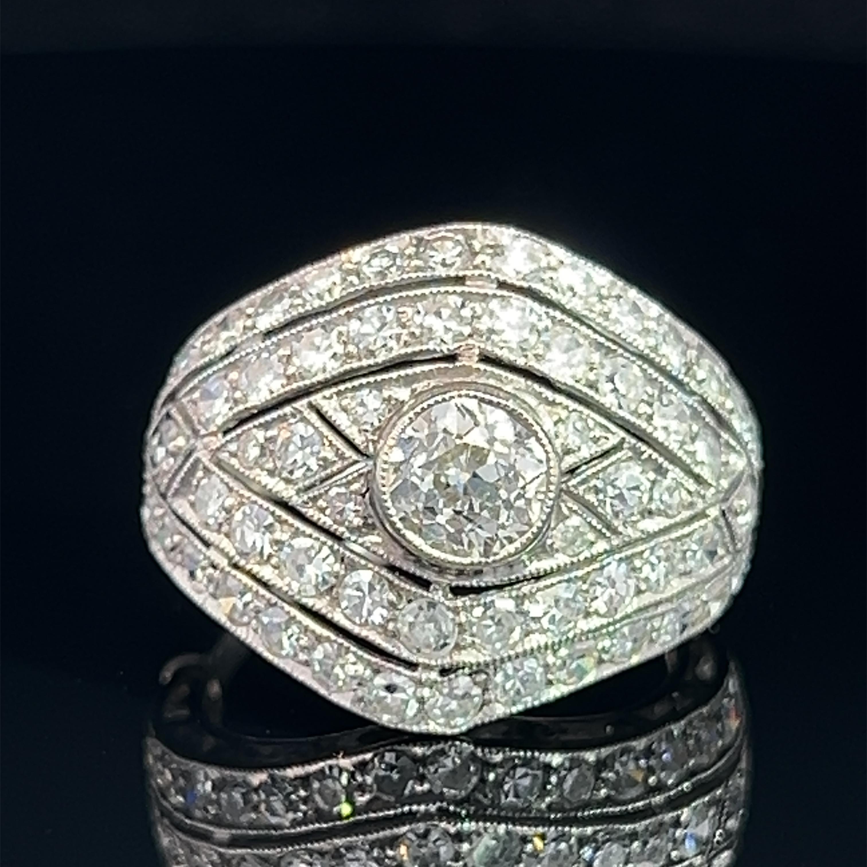 Art Decop Domed Diamond Ring Circa 1930s 2