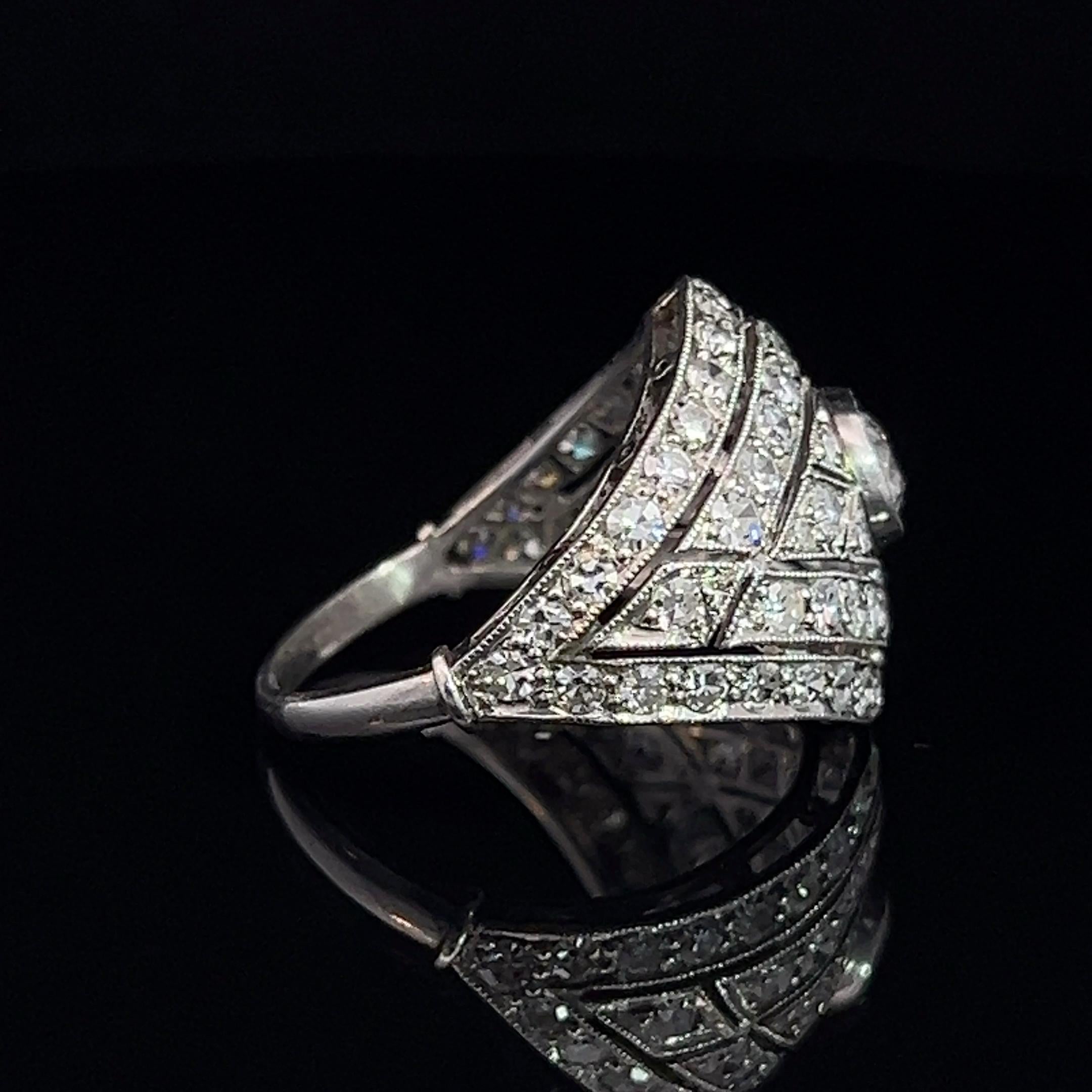 Art Decop Domed Diamond Ring Circa 1930s 3