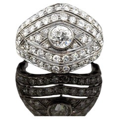 Art Decop Domed Diamond Ring Circa 1930s