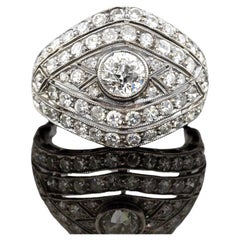 Art Deco gewölbter Diamantring Circa 1930er Jahre