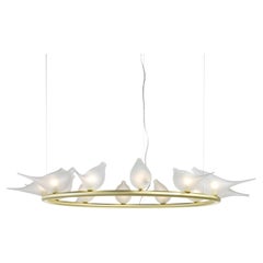 Lampadario Art Design 12 Uccelli "Light of Love" in vetro di Murano di Multiforme