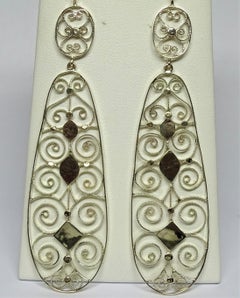Art Etruscan Filigree Yellow Gold Dangle Earrings