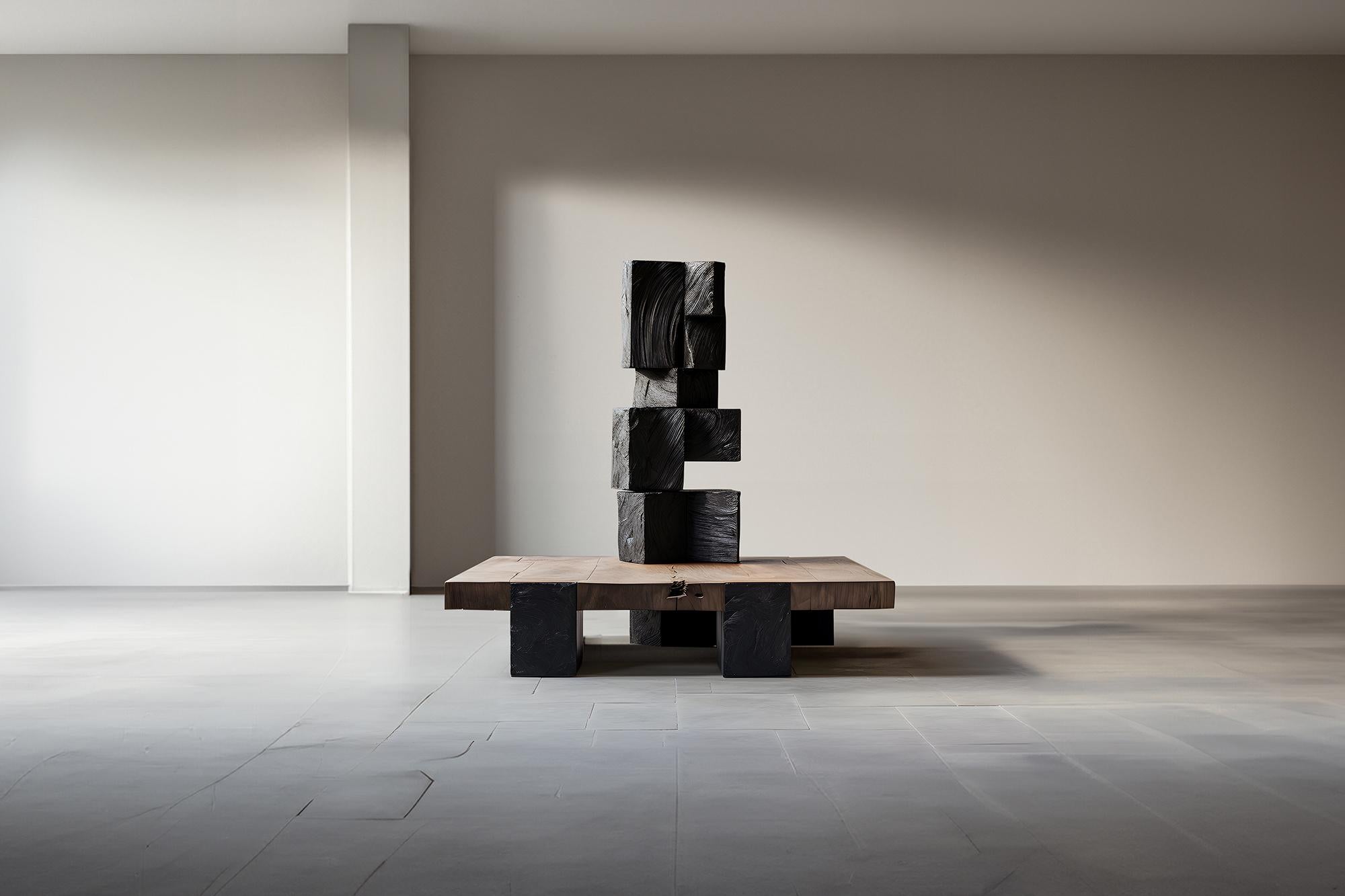Brutalist Art-Form Table Unseen Force #58: Joel Escalona's Solid Wood, Elegant Decor For Sale