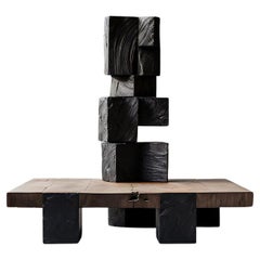 Mesa con forma de arte Fuerza invisible nº 58: Elegante decoración en madera maciza de Joel Escalona