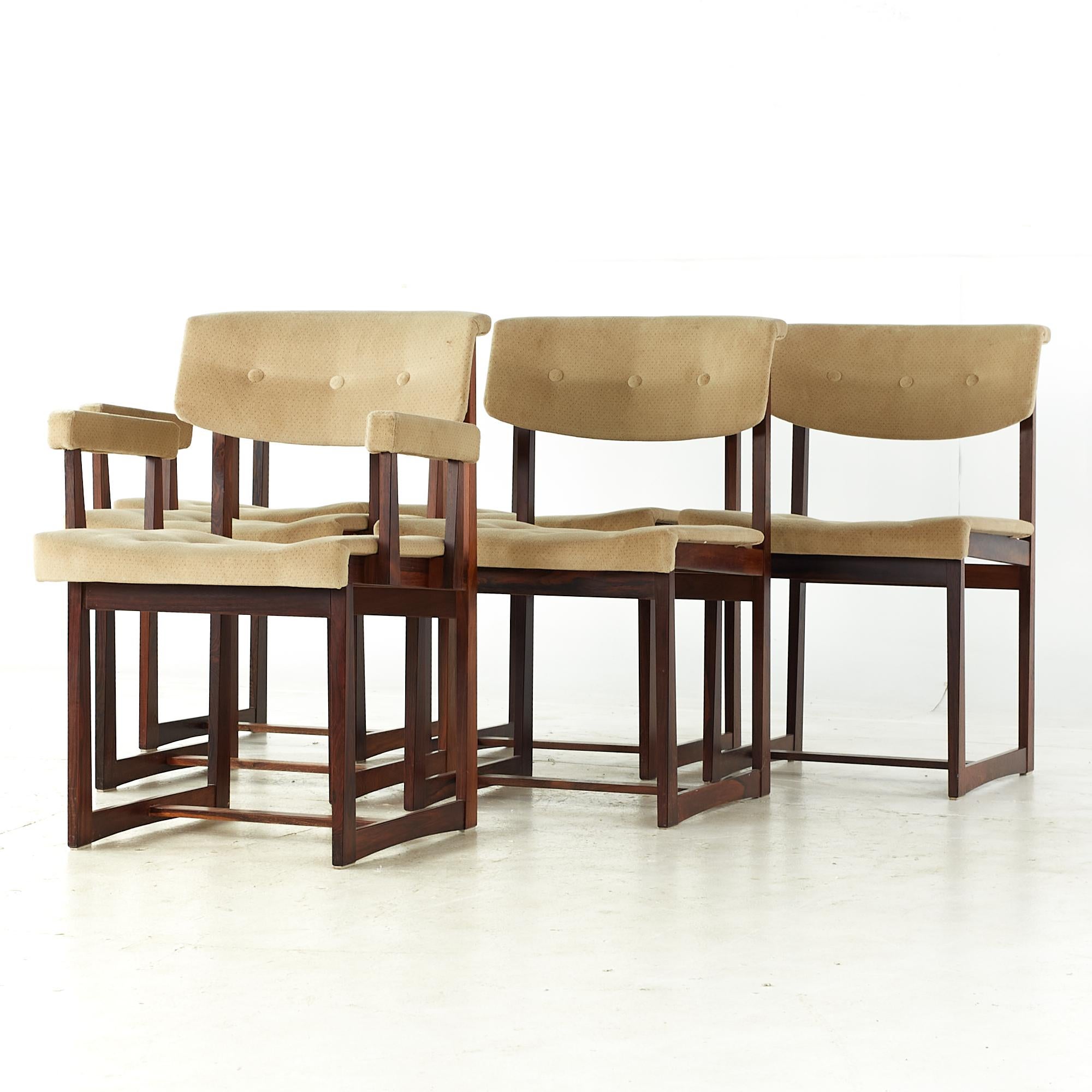 Mid-Century Modern Art Furn Midcentury Rosewood Dining Chairs, Set of 6 For Sale